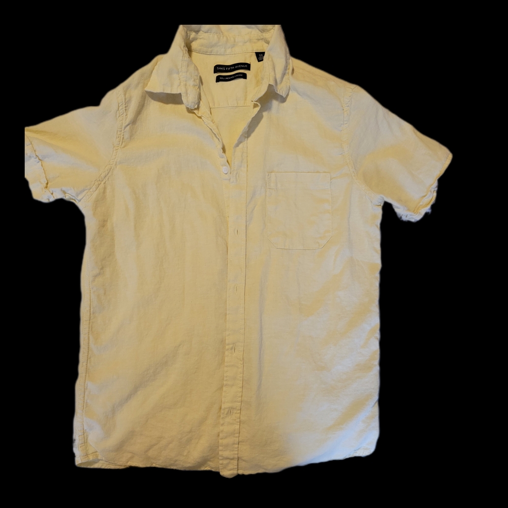 Saks Fifth Avenue Men's Cream Button-Down Shirt